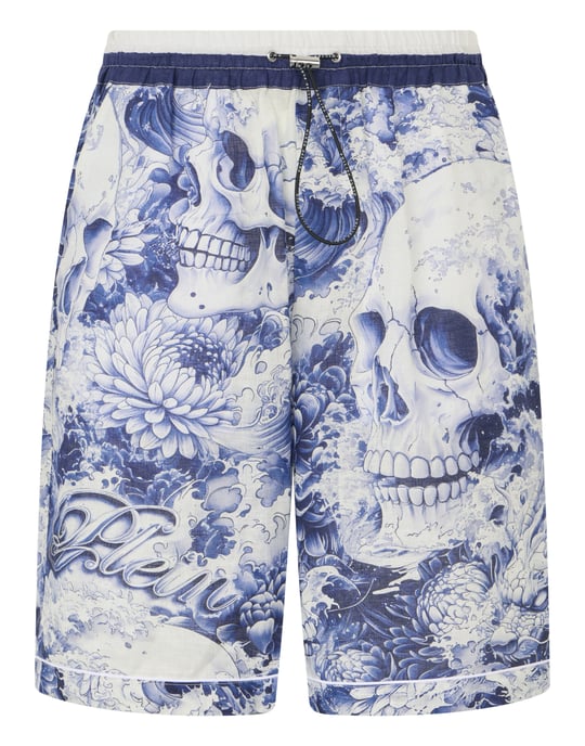 Linen Bowling Shorts All-Over Ceramic - Image 1