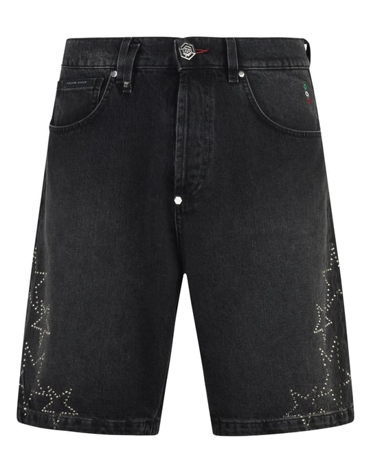 Denim Shorts Stars Strass - Image 1