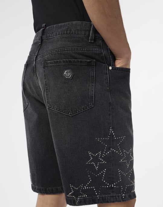 Denim Shorts Stars Strass - Image 3
