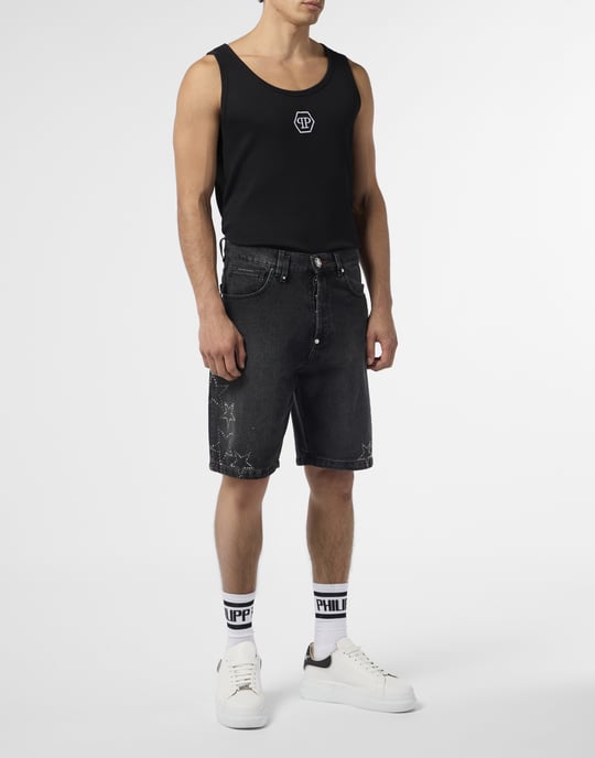 Denim Shorts Stars Strass - Image 4