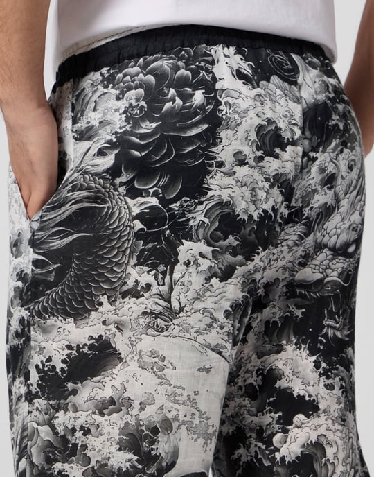 Linen Bowling Shorts All-Over Ceramic - Image 3