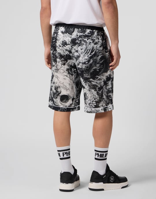Linen Bowling Shorts All-Over Ceramic - Image 5