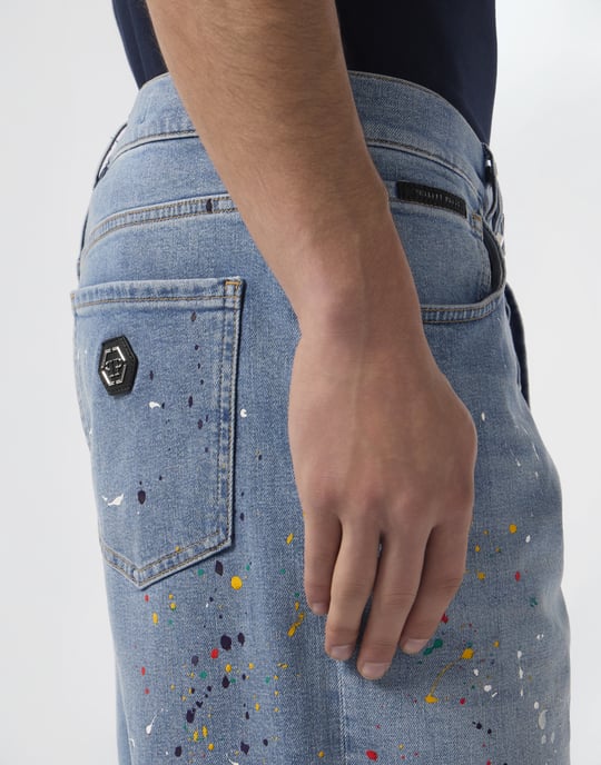 Denim Shorts Paint - Image 3