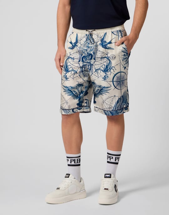 Silk Bowling Shorts All-Over Tattoo - Image 2