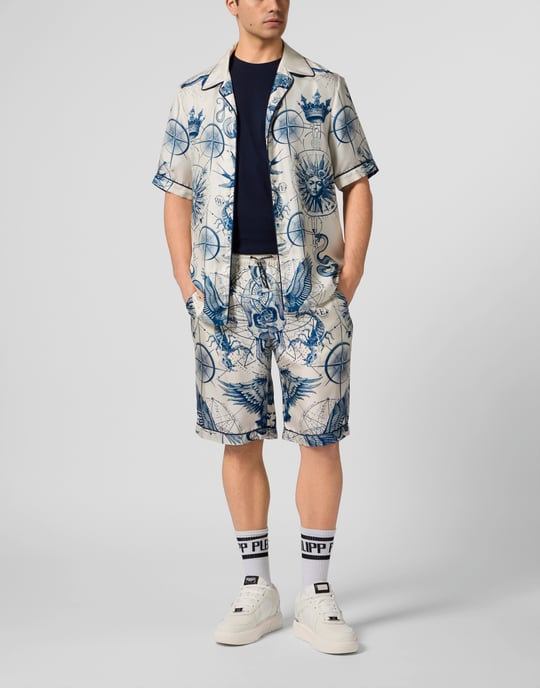 Silk Bowling Shorts All-Over Tattoo - Image 4