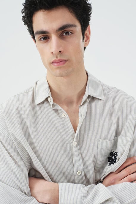 Regular Fit Långärmad Sammetsskjorta med Ficka - Image 4