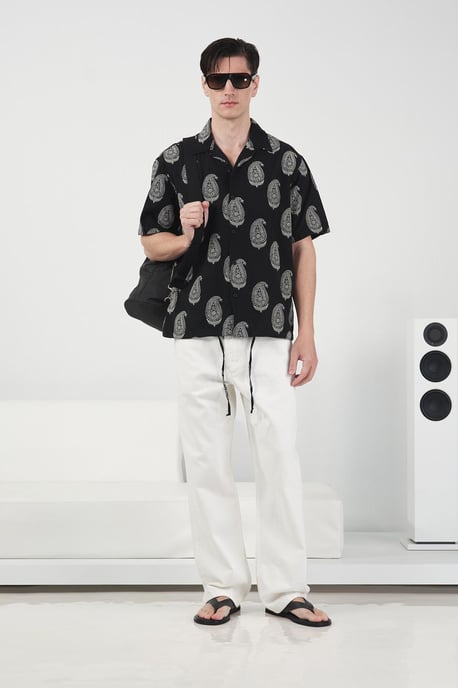 Regular Fit Paisley-mönstrad skjorta med knäppning - Image 2