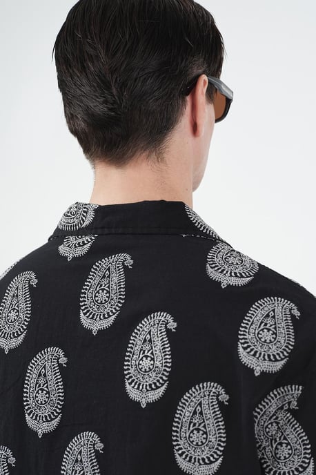 Regular Fit Paisley-mönstrad skjorta med knäppning - Image 5
