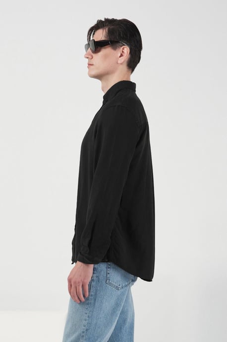 Regular fit knäppbar långärmad Tencel-skjorta - Image 3