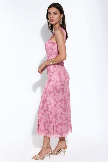 Geprinte Maxi-jurk met Hartkraag - Image 3