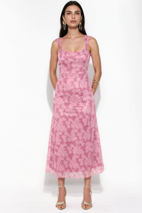 Geprinte Maxi-jurk met Hartkraag - Image 6