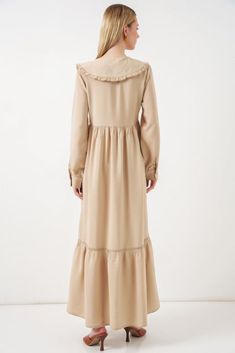 Maxi-jurk met babykraag en knoopsluiting - Image 6