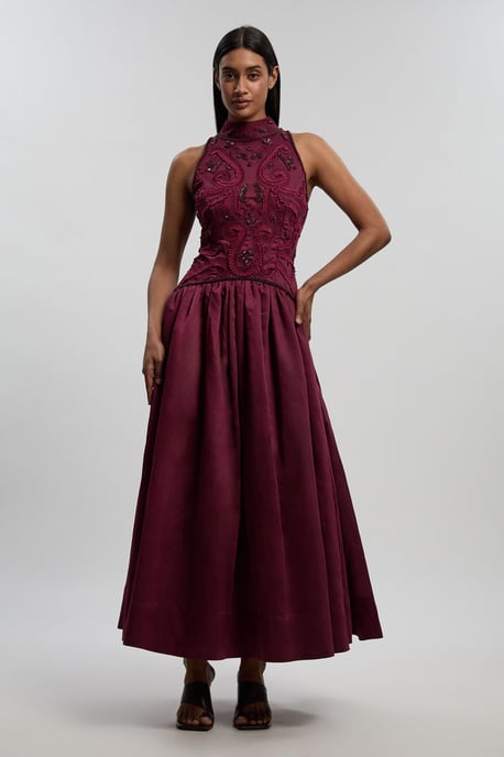 Cornelli Embellished Taffeta Prom Dress - Image 1