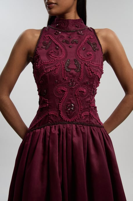 Cornelli Embellished Taffeta Prom Dress - Image 3