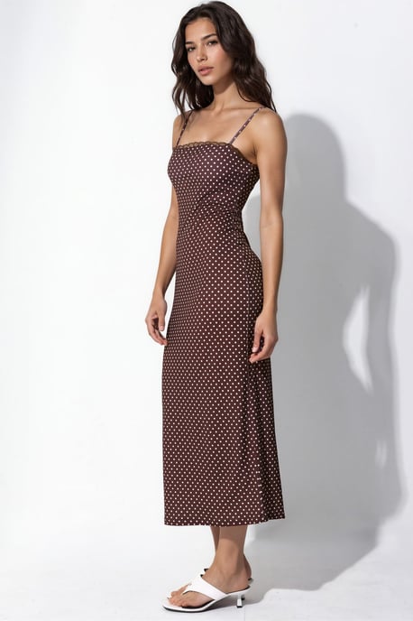 Kant Gedetailleerde Polka Dot Sandy Midi Jurk - Image 2