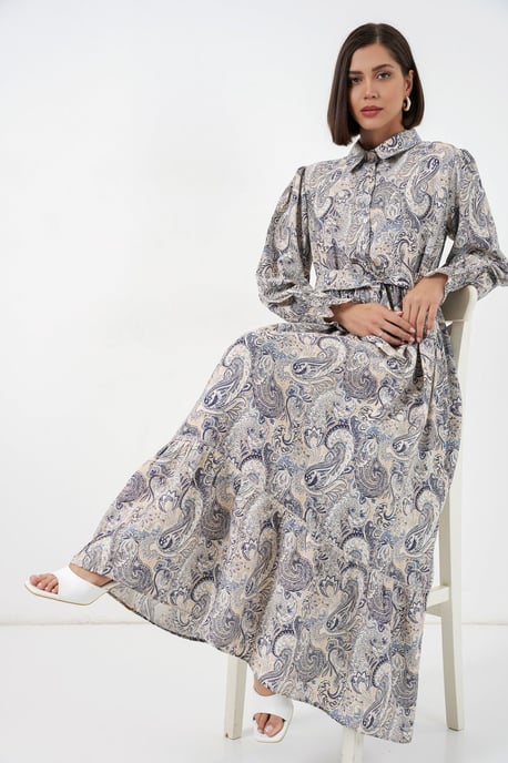 Paisley Bälte Midi Skjortklänning - Image 2