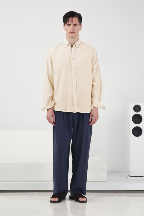 Långärmad knäppt Tencel-skjorta - Image 2