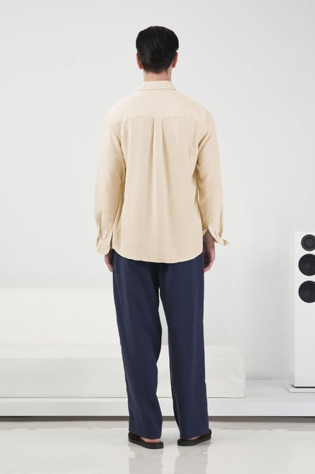 Långärmad knäppt Tencel-skjorta - Image 3