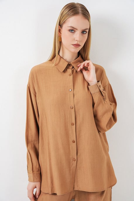 Textured Button-Up Long Sleeve Shirt - Image 2