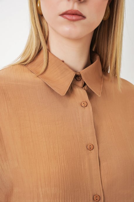 Textured Button-Up Long Sleeve Shirt - Image 5
