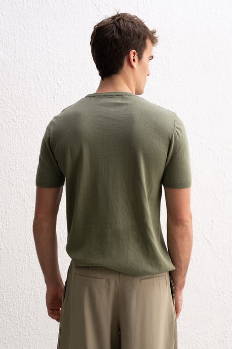 Herrkortärmad ribbad T-shirt - Image 2