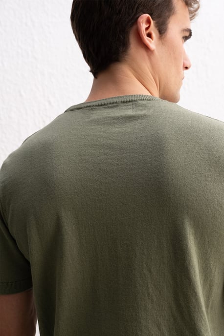 Herrkortärmad ribbad T-shirt - Image 3