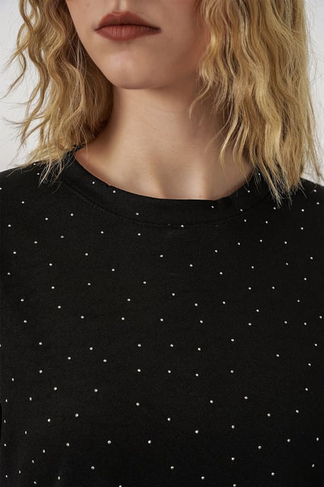 Prickig tryckt T-shirt med rund hals - Image 5