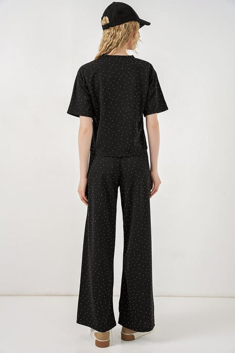 Prickig tryckt T-shirt med rund hals - Image 6
