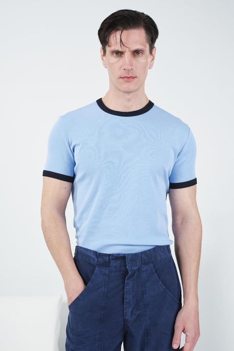 T-shirt med rund halsringning och kontrasterande kantband - Image 3