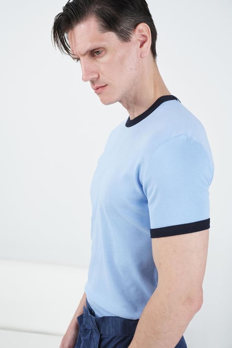 T-shirt med rund halsringning och kontrasterande kantband - Image 4