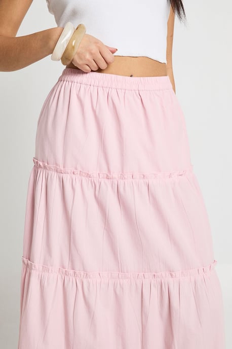 Tiered Cotton Poplin Maxi Skirt - Image 4