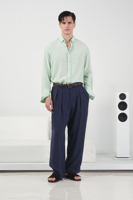 Middelhoge Wijde Pantalon met Plissé - Image 1