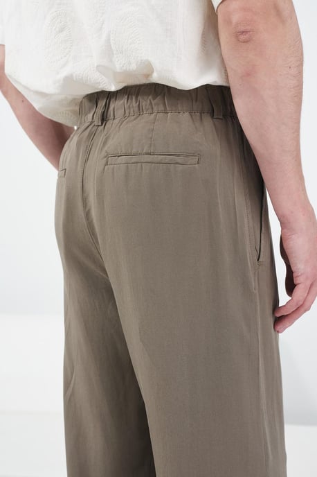 Hoge Taille Wijde Pantalon van Crepe met Plissé - Image 4