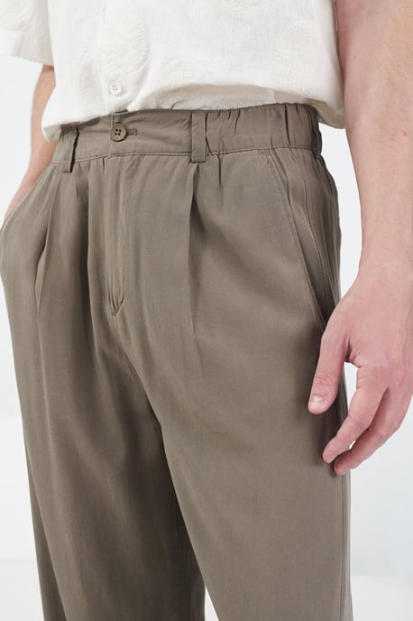 Hoge Taille Wijde Pantalon van Crepe met Plissé - Image 5