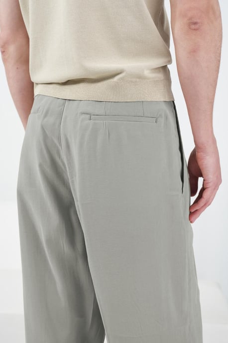 Heren Midden Taille Brede Pijpen Geplooide Broek - Image 4