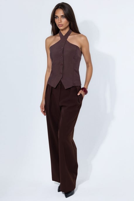 Modal Blend Halter Tie Fitted Vest - Image 6