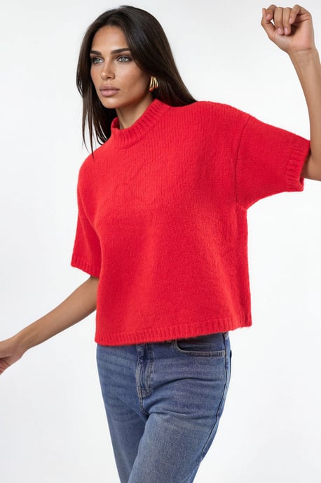 Relaxed Fit Crew Neck Knitwear Sweater - Image 1