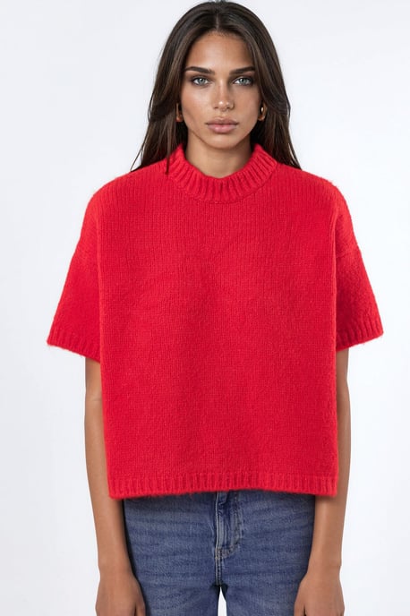 Relaxed Fit Crew Neck Knitwear Sweater - Image 5