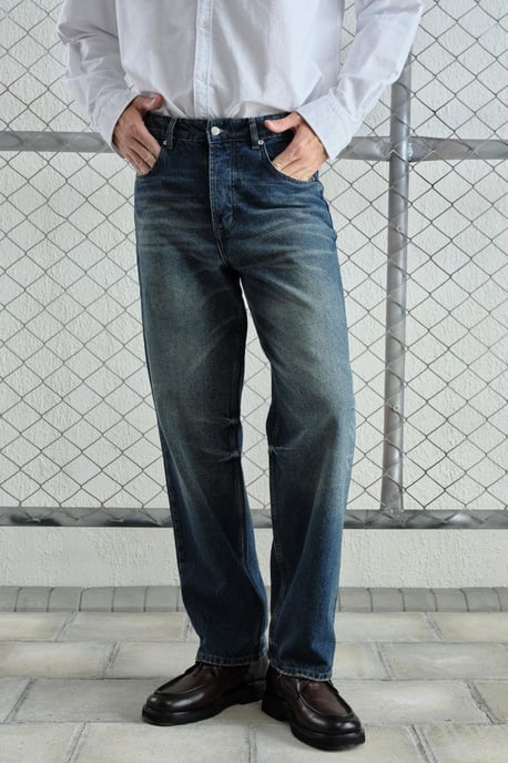 Herr Mid Waist raka jeans - Image 2