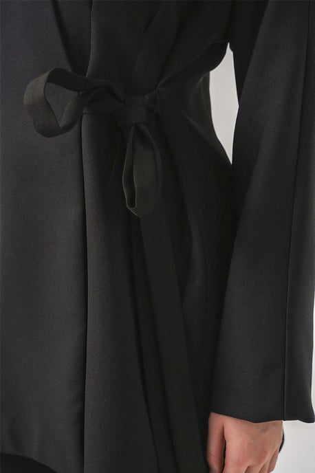 Long Belted V-Neck Jacket - Image 5