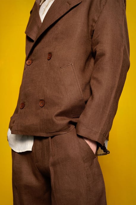 Geknopte Linnen Jacket met Kraag - Image 3