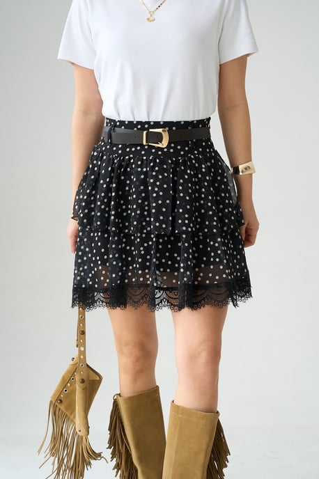 Ruffled Mini Skirt with Belt Detail - Image 2