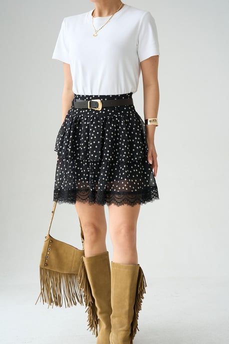 Ruffled Mini Skirt with Belt Detail - Image 3