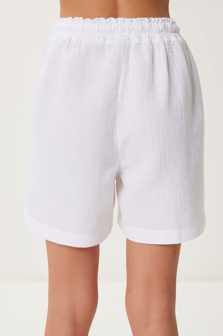 Hoge Taille Wijde Been Katoenen Shorts - Image 4