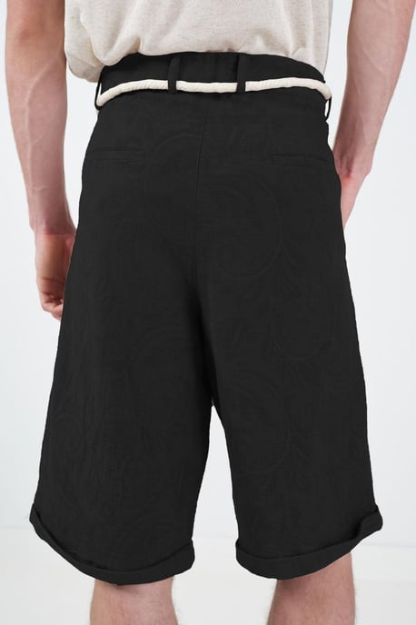 Brede Pijpen Middelhoge Shorts met Strikdetail - Image 3