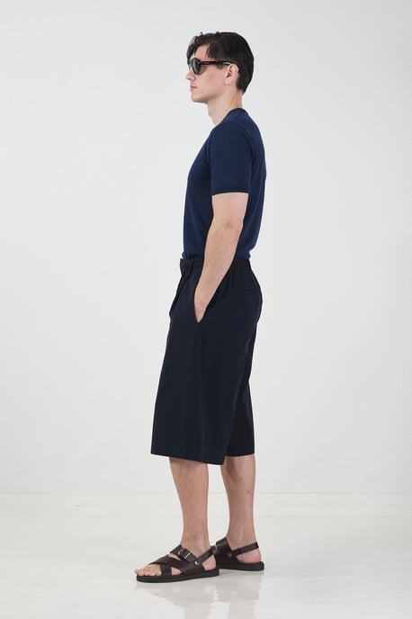 Chino-stijl Wijde Lange Shorts met Touwsluiting Enkel - Image 2