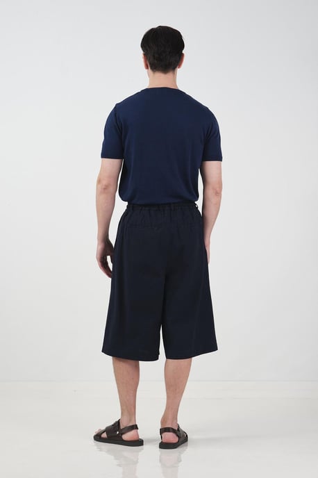 Chino-stijl Wijde Lange Shorts met Touwsluiting Enkel - Image 3