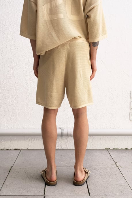 Gelaagde Gebreide Sweatshorts met Midden Taille - Image 4