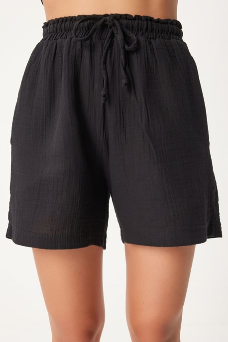 Hoge Taille Wijde Been Katoenen Shorts - Image 4
