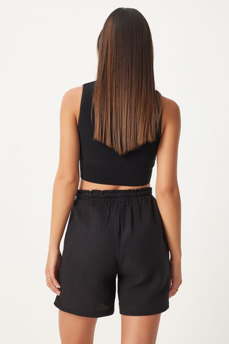 Hoge Taille Wijde Been Katoenen Shorts - Image 5